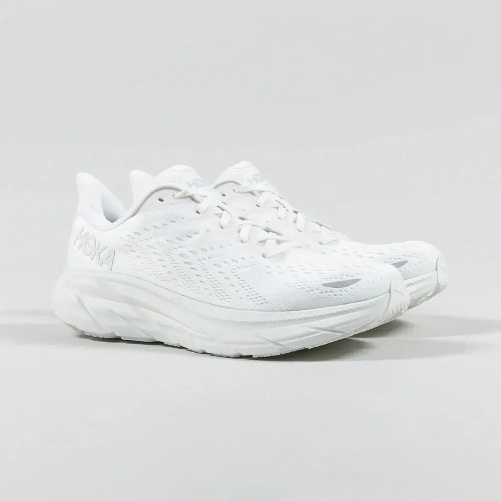 NIB HOKA ONE MEN'S‎ CLIFTON 8 RUNNING ATHLETIC SNEAKERS WHITE 9